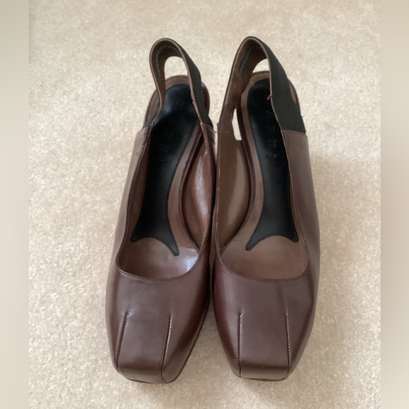 Marni Chocolate Brown Platform Clogs Block Heels - Picture 1 of 4